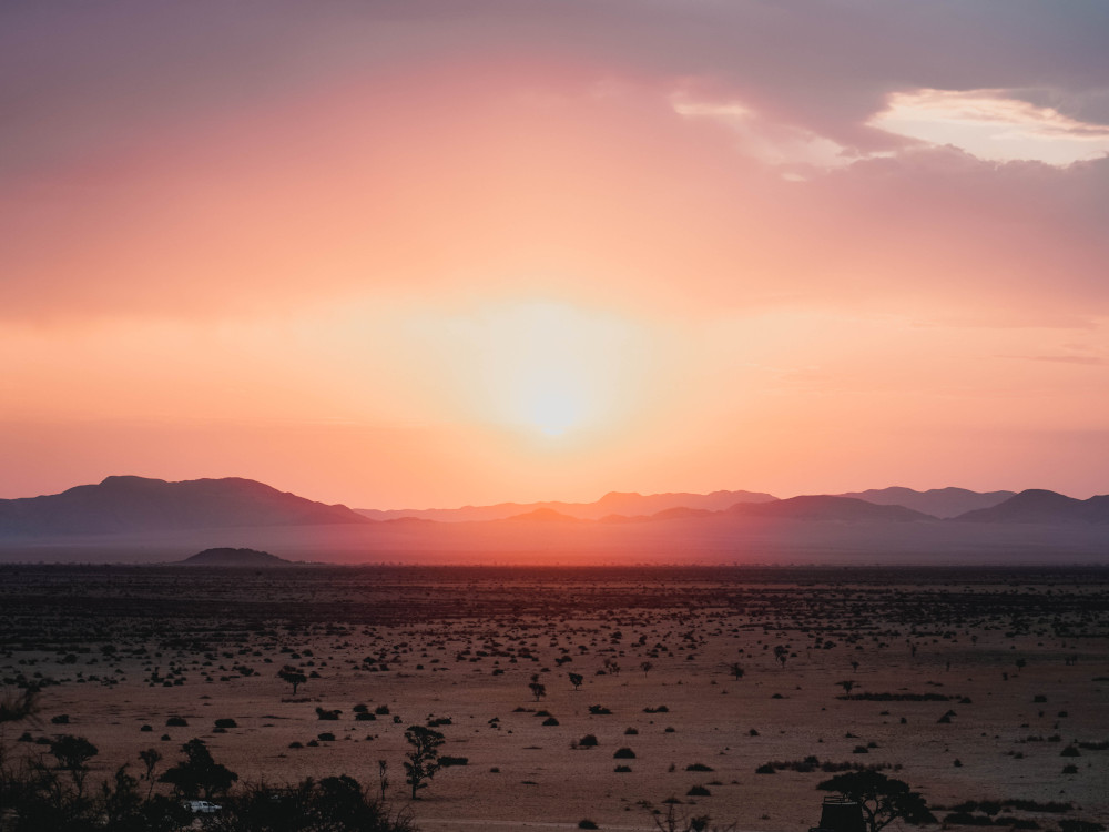 Zonsondergang Namibië